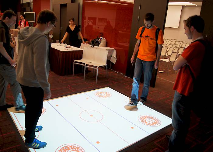 Interactive floor with an integration game