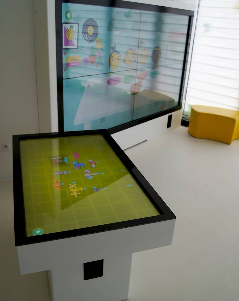 Interactive table with a game for kids