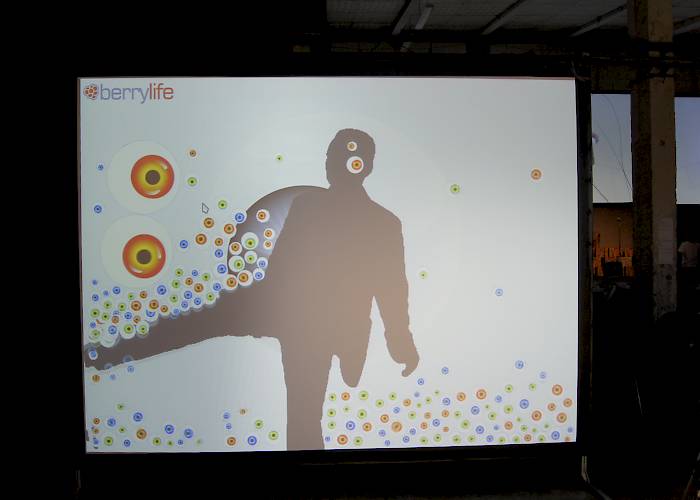 Interactive wall with Kinect device