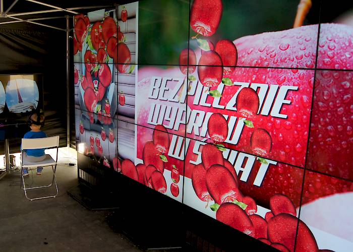 Interactive wall with a promotional application