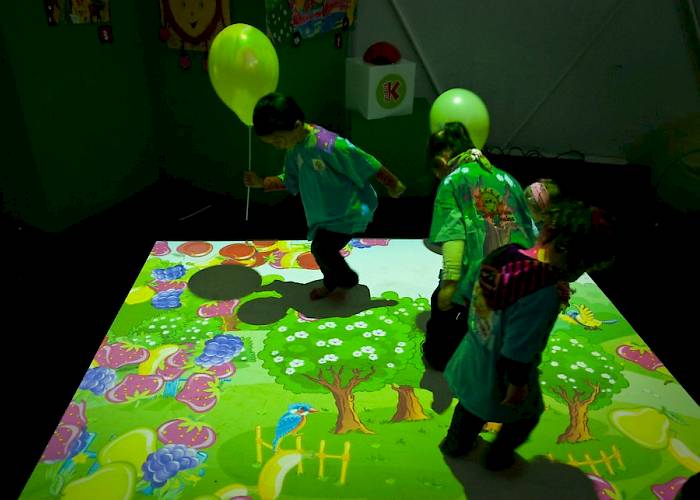 Multitouch floor on a Children's Day, interactive game for kids